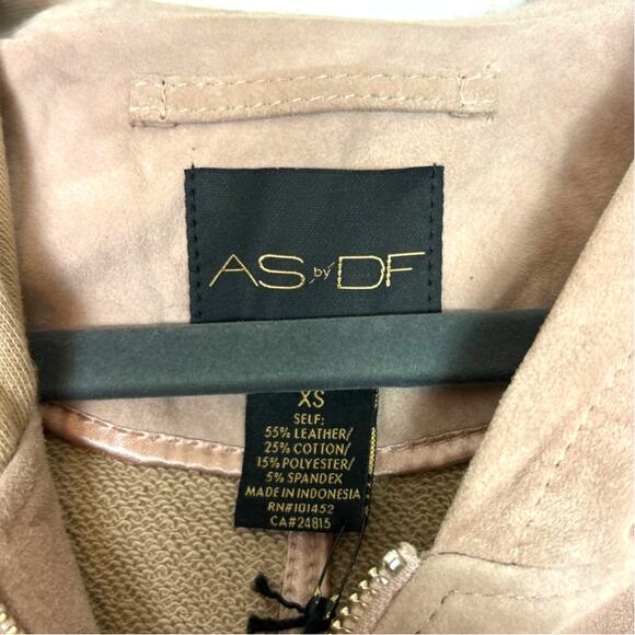 AS by DF Women’s XS Rose Pink Suede Zip Hoodie Jacket Designer NEW - Picture 6 of 8